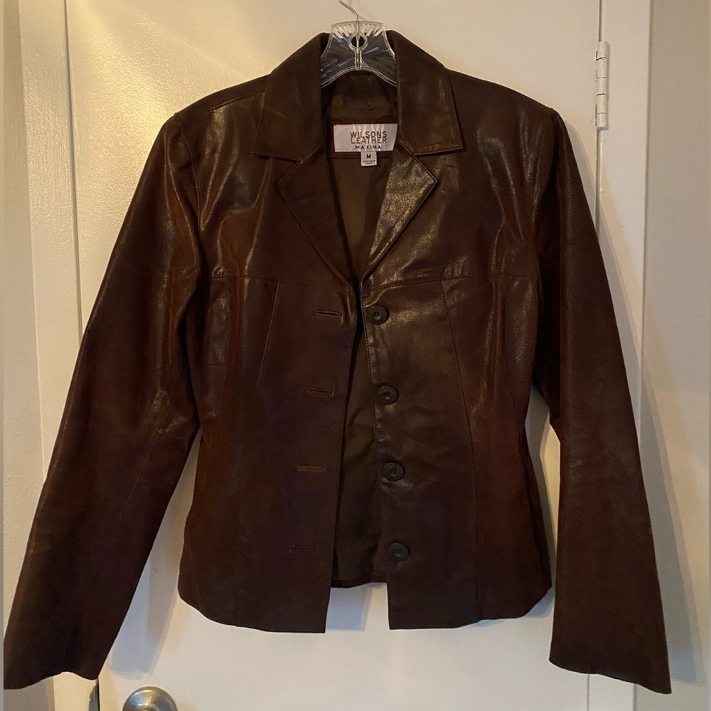 Wilson’s Leather Vintage Dark Brown Jacket Y2K